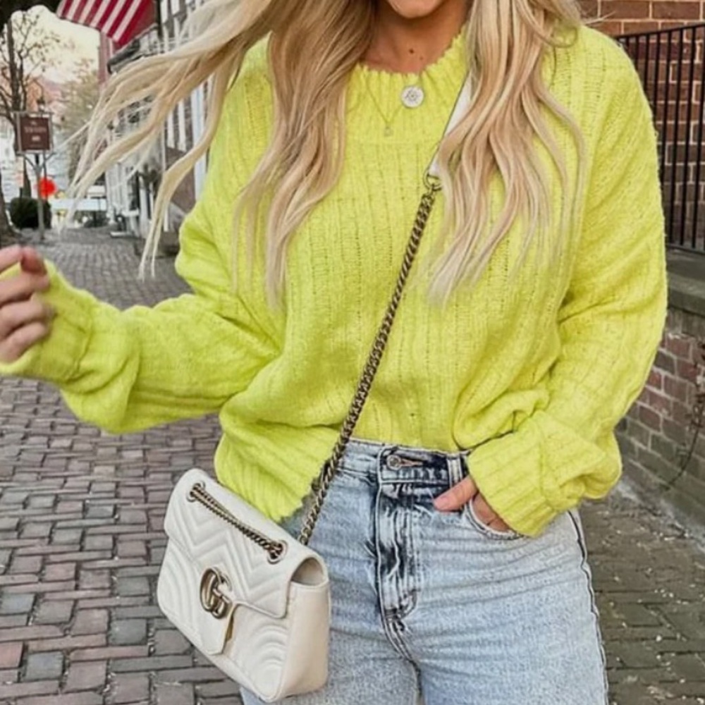 Buddy Love, Citrus Color Sweater, Size Small